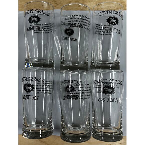 Jack Daniel's Tennessee Squire Set of 6 Glasses Excellent Used Condition - Picture 4 of 5